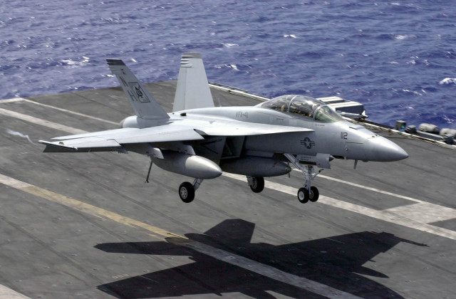 Fighter jet ocean ship shadow free wallpaper - medium preview image