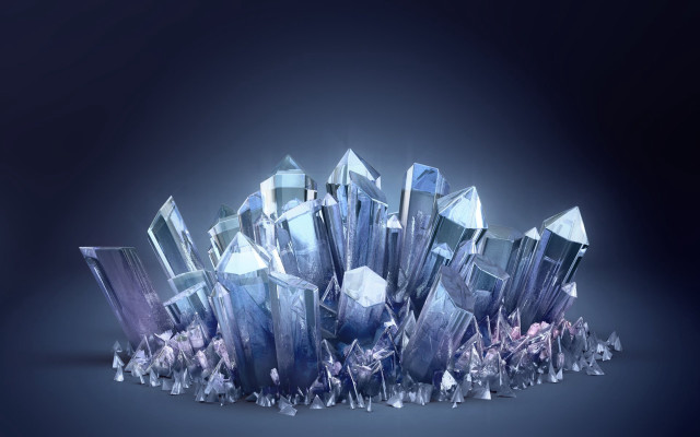 Crystal rocks blue background black free wallpaper - medium preview image