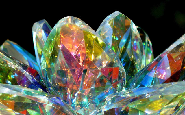 Colorful glass flower closeup black free wallpaper - medium preview image