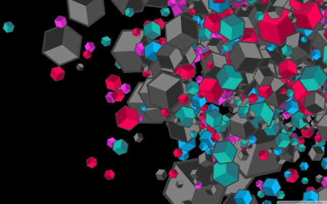 Cubes flying pattern colors shapes free wallpaper - medium preview image