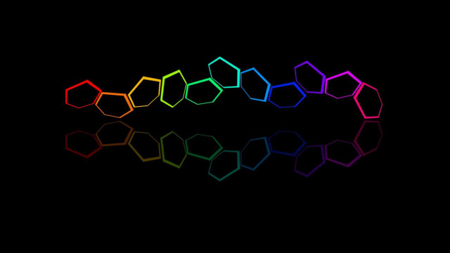 Rainbow hexagonal structure black background free wallpaper - medium preview image