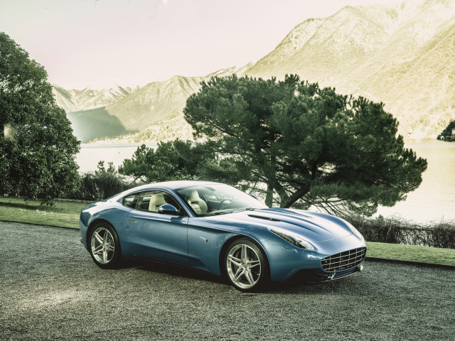 Blue sports car lake mountains #2 free wallpaper - medium preview image