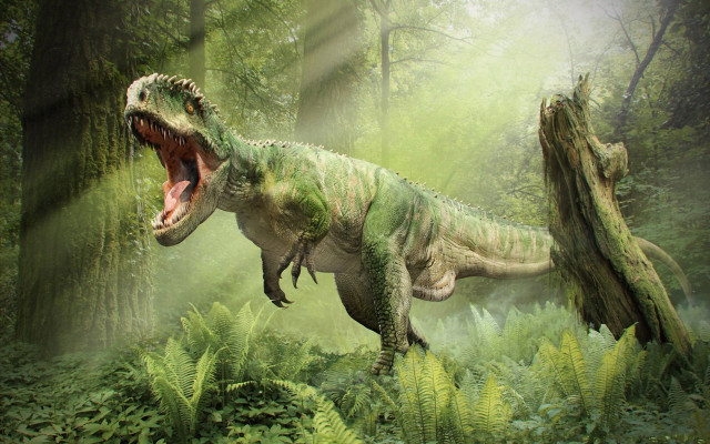 Dinosaur forest light face mouth free wallpaper - medium preview image