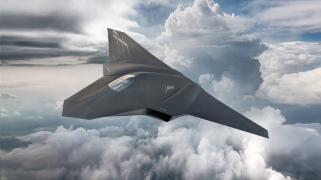 Fighter jet clouds sky futuristic free wallpaper - medium preview image