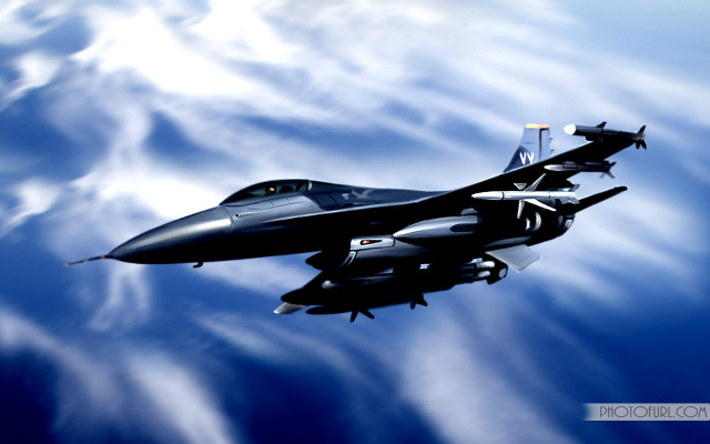 Jet flying cloudy blue sky free wallpaper - medium preview image