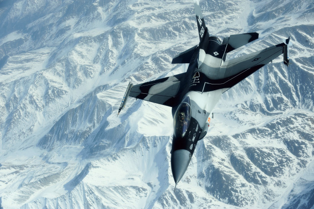 Fighter jet snow mountains matte free wallpaper - medium preview image