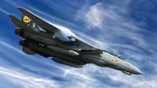 Fighter jet cloudy sky yellow #3 free wallpaper - medium preview image