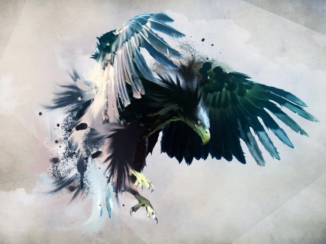 Bird wings spread out painting free wallpaper - medium preview image