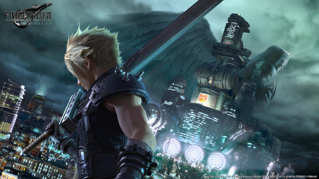 Man sword city night bird free wallpaper for desktop - medium preview image