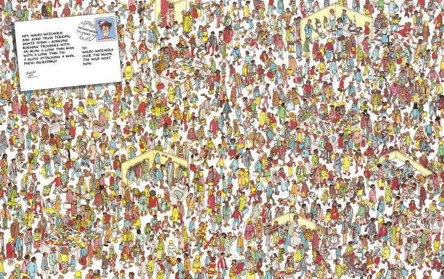 Large group people pattern postcard free wallpaper - medium preview image