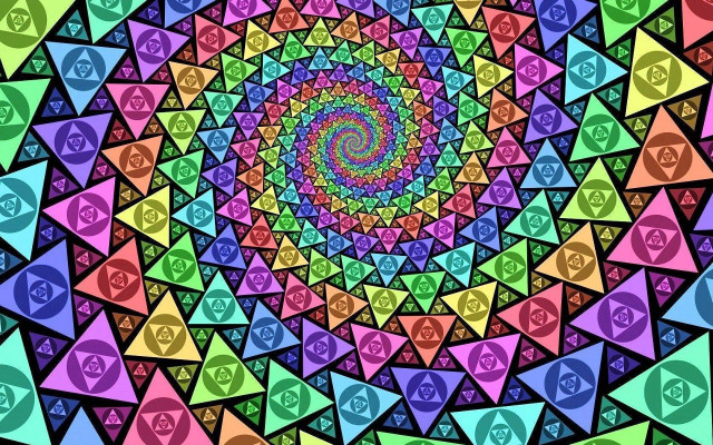 Colorful psychedelic pattern vibrant shapes free wallpaper - medium preview image