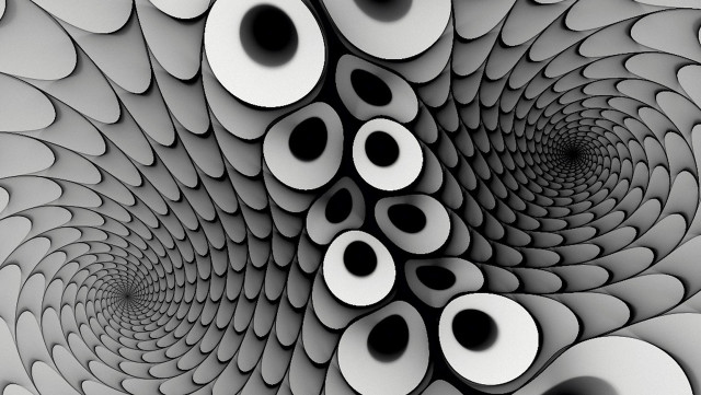 Spiral black white circles design free wallpaper - medium preview image