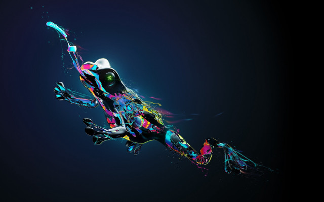 Colorful lizard psychedelic airbrush glowing free wallpaper - medium preview image