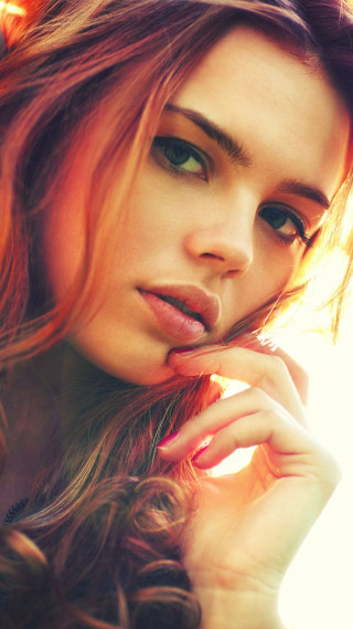 Woman long hair green eyes 3 - eszter mattioni free wallpaper