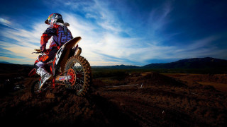 Dirt bike riding sunset mountain - a person riding free wallpaper