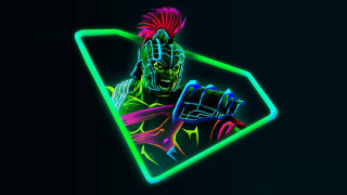 Neon colored man mohawk head - a neon free wallpaper