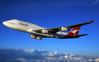 Large airplane flying sky above - anson maddock free wallpaper