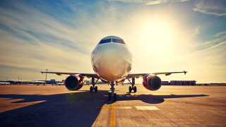 Large jetliner airport tarmac blue 2 - turnaround free wallpaper