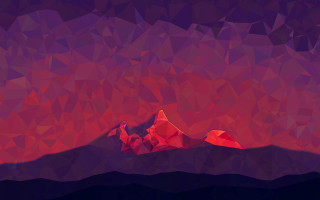 Red mountain purple sky red - a red triangle free wallpaper