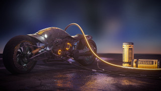Motorcycle hose road night bright - a hose free wallpaper