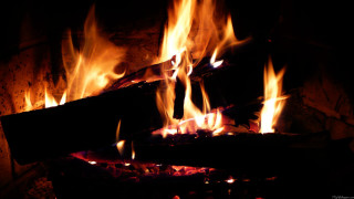 Fire burning bright flames wood - boleslaw cybi free wallpaper