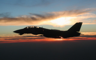 Jet cloudy sunset sky cockpit - a jet free wallpaper