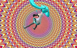 Woman flying colorful pattern blue - vaporwave free wallpaper