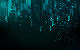 Dark green blue circuit board - beeple free wallpaper