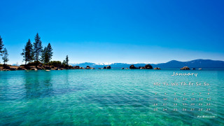 Desktop calendar lake mountains blue - a lake and mountains free wallpaper