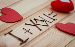 Wooden sign fix hearts nails - a pair of scissors free wallpaper