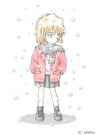 Girl pink coat snow ayako - the snow free wallpaper