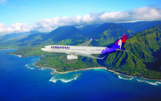 Hawaiian airlines plane tropical island - tropical free wallpaper