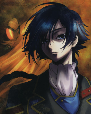 Man blackhair blueshirt yellowbg blackbird - overhead free wallpaper