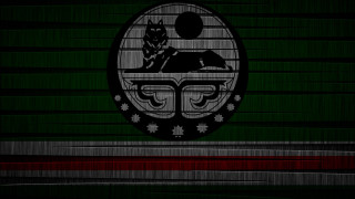 Green black wall logo red - art deco free wallpaper