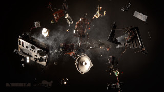 Old electronics scattered dark image - the top free wallpaper
