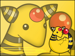 Yellow elephant red balloon striped - a cartoon picture free wallpaper