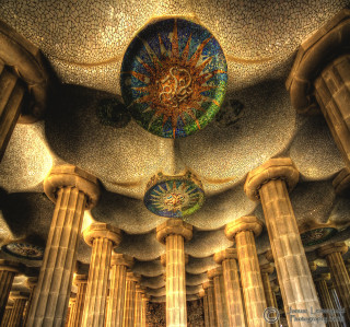 Ceiling circular painting columns interior - arthur b. carles free wallpaper