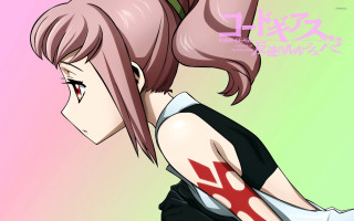 Girl cross pink background green - a cross free wallpaper