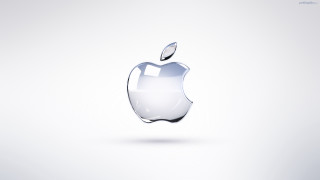 Apple logo white background shadow - ray free wallpaper