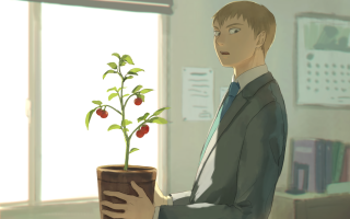 Man suit potted plant room - adam manyoki free wallpaper