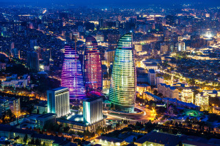 City night lights tall buildings - edi rama free wallpaper
