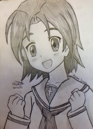 Girl cross shirt drawing artwork - a drawing of a girl free wallpaper