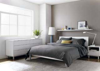 Modern bedroom ink painting plant - neutral free wallpaper