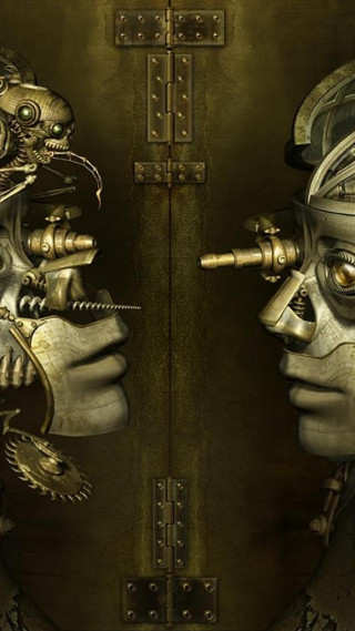 Masked automatistes biomechanical cyberpunk android - biomechanical free wallpaper