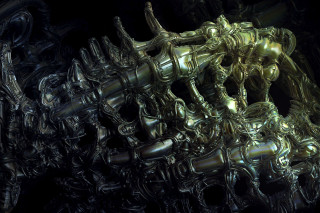 Metallic bioreal armor glowing raytraced - metallic free wallpaper