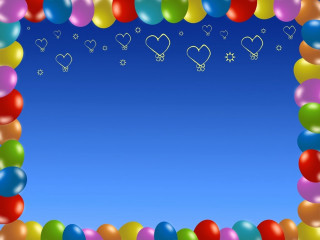 Balloons hearts stars sky blue 2 - a bunch of balloons free wallpaper