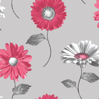 Pink white flower pattern gray - gray free wallpaper