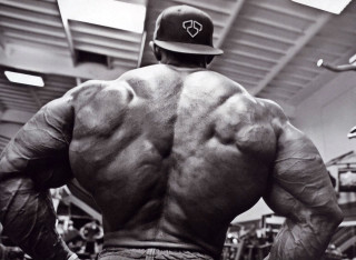 Man hat bodybuilding suit posing - a machine free wallpaper