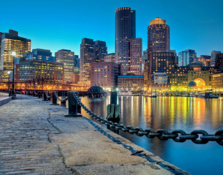City skyline bridge water night 2 - a bridge and a body of water free wallpaper