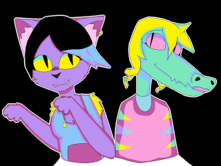 Cats dog cartoon style standing - one cat free wallpaper